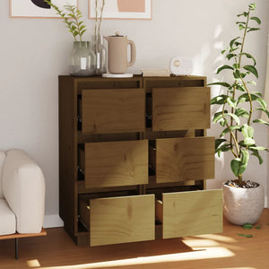 vidaXL Sideboards 2 pcs Honey Brown 32x34x75 cm Solid Wood Pine