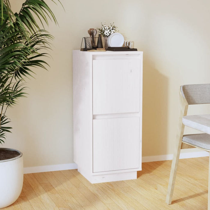 vidaXL Sideboard White 31.5x34x75 cm Solid Wood Pine