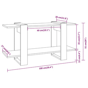 vidaXL Book Cabinet Concrete Grey 100x30x51cm Engineered Wood