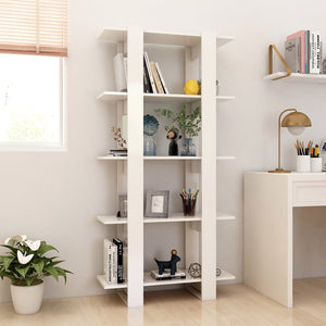 vidaXL Book Cabinet/Room Divider High Gloss White 80x30x160 cm