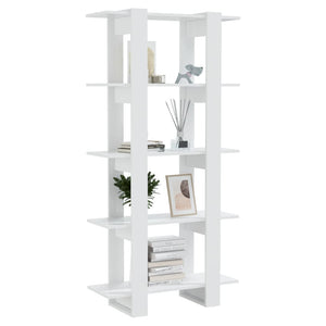 vidaXL Book Cabinet/Room Divider High Gloss White 80x30x160 cm