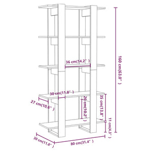 vidaXL Book Cabinet/Room Divider High Gloss White 80x30x160 cm