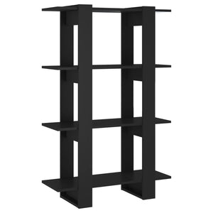 vidaXL Book Cabinet/Room Divider Black 80x30x123.5 cm