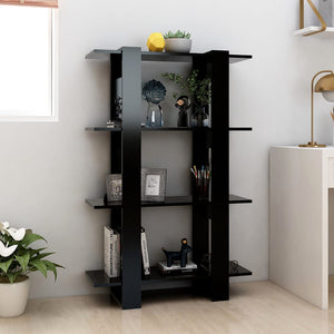 vidaXL Book Cabinet/Room Divider Black 80x30x123.5 cm