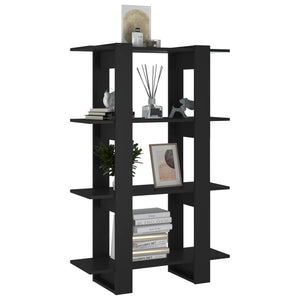 vidaXL Book Cabinet/Room Divider Black 80x30x123.5 cm