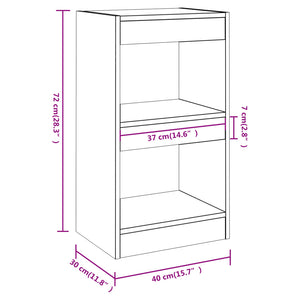 vidaXL Book Cabinet/Room Divider Black 40x30x72 cm