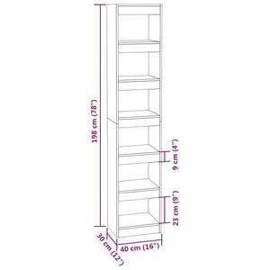 vidaXL Book Cabinet/Room Divider Black 40x30x198 cm