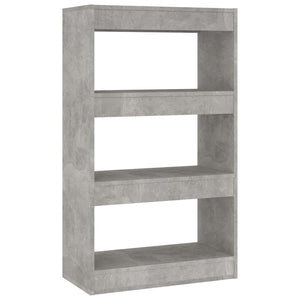 vidaXL Book Cabinet/Room Divider Concrete Grey 60x30x103 cm Engineered Wood