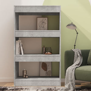 vidaXL Book Cabinet/Room Divider Concrete Grey 60x30x103 cm Engineered Wood