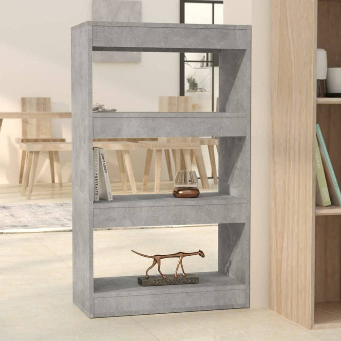 vidaXL Book Cabinet/Room Divider Concrete Grey 60x30x103 cm Engineered Wood