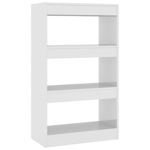 vidaXL Book Cabinet/Room Divider High Gloss White 60x30x103 cm Engineered Wood