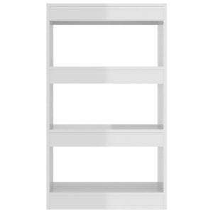 vidaXL Book Cabinet/Room Divider High Gloss White 60x30x103 cm Engineered Wood