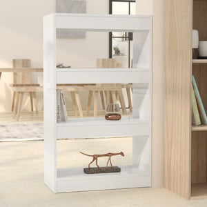 vidaXL Book Cabinet/Room Divider High Gloss White 60x30x103 cm Engineered Wood