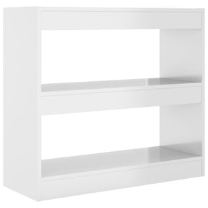 vidaXL Book Cabinet/Room Divider High Gloss White 80x30x72 cm