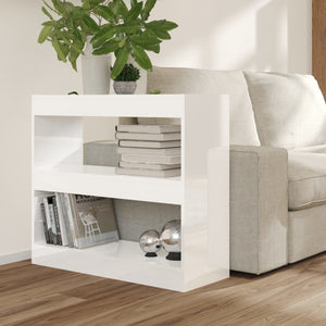 vidaXL Book Cabinet/Room Divider High Gloss White 80x30x72 cm