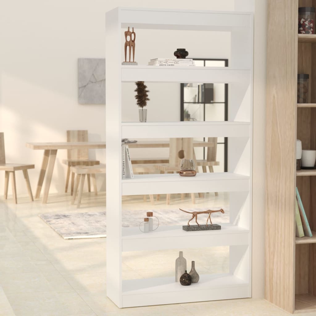 vidaXL Book Cabinet/Room Divider White 80x30x166 cm Engineered Wood