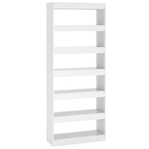 vidaXL Book Cabinet/Room Divider High Gloss White 80x30x198 cm Engineered Wood