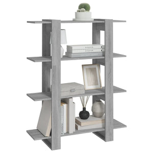 vidaXL Book Cabinet/Room Divider Grey Sonoma 100x30x123.5 cm