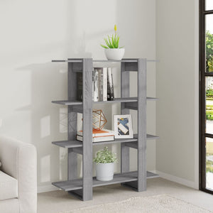 vidaXL Book Cabinet/Room Divider Grey Sonoma 100x30x123.5 cm