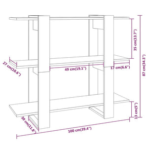 vidaXL Book Cabinet/Room Divider Brown Oak 100x30x87 cm