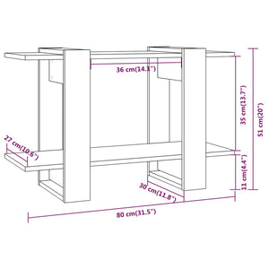 vidaXL Book Cabinet/Room Divider Brown Oak 80x30x51 cm