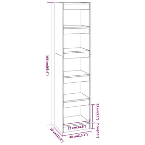 vidaXL Book Cabinet/Room Divider Smoked Oak 40x30x166 cm