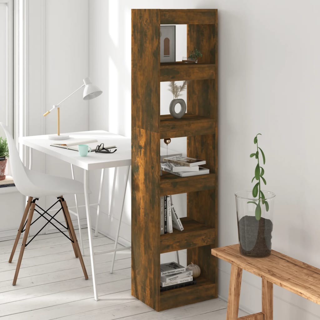 vidaXL Book Cabinet/Room Divider Smoked Oak 40x30x166 cm