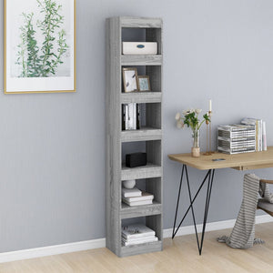 vidaXL Book Cabinet/Room Divider Grey Sonoma 40x30x198 cm