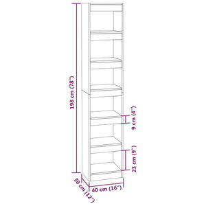 vidaXL Book Cabinet/Room Divider Brown Oak 40x30x198 cm