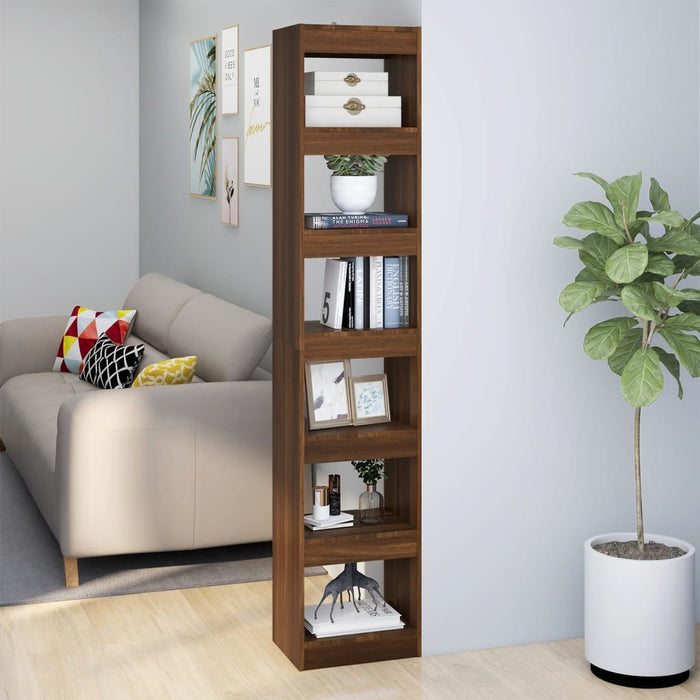 vidaXL Book Cabinet/Room Divider Brown Oak 40x30x198 cm