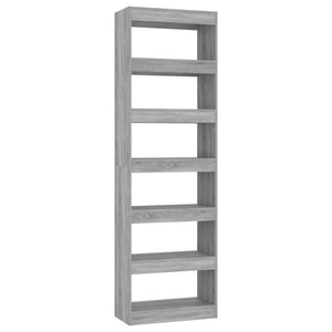 vidaXL Book Cabinet/Room Divider Grey Sonoma 60x30x198 cm