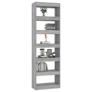 vidaXL Book Cabinet/Room Divider Grey Sonoma 60x30x198 cm