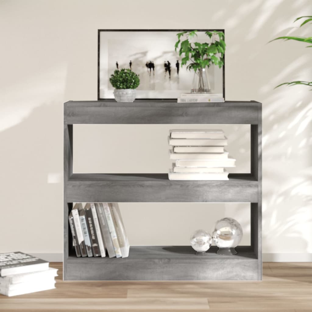 vidaXL Book Cabinet/Room Divider Grey Sonoma 80x30x72 cm