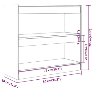 vidaXL Book Cabinet/Room Divider Brown Oak 80x30x72 cm