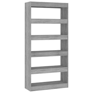 vidaXL Book Cabinet/Room Divider Grey Sonoma 80x30x166 cm Engineered Wood