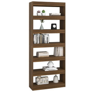 vidaXL Book Cabinet/Room Divider Brown Oak 80x30x198 cm Engineered Wood