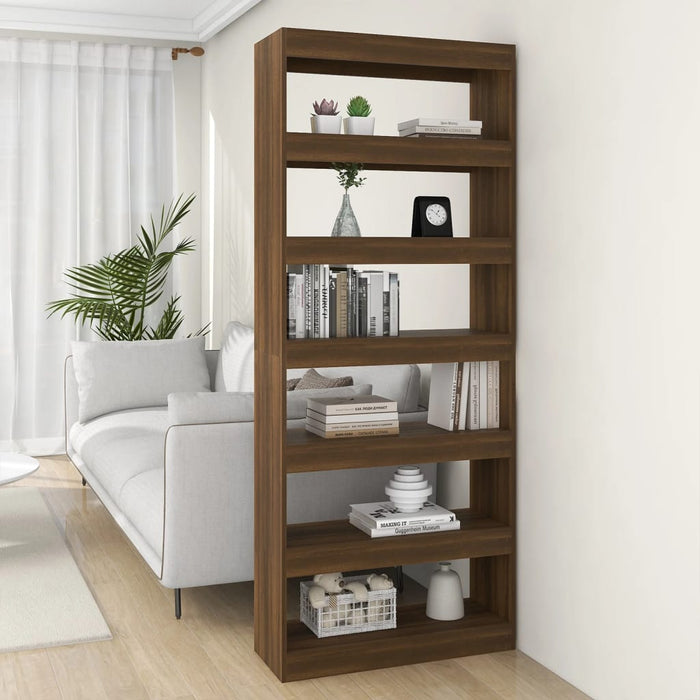 vidaXL Book Cabinet/Room Divider Brown Oak 80x30x198 cm Engineered Wood