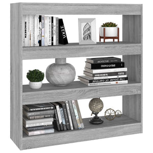 vidaXL Book Cabinet/Room Divider Grey Sonoma 100x30x103 cm