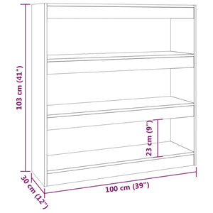 vidaXL Book Cabinet/Room Divider Grey Sonoma 100x30x103 cm