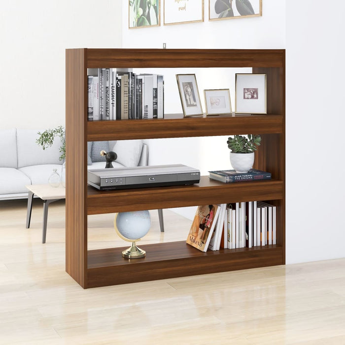 vidaXL Book Cabinet/Room Divider Brown Oak 100x30x103 cm