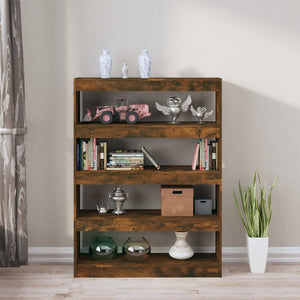 vidaXL Book Cabinet/Room Divider Smoked Oak 100x30x135 cm