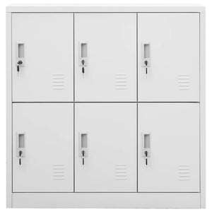 vidaXL Locker Cabinets 2 pcs Light Grey 90x45x92.5 cm Steel