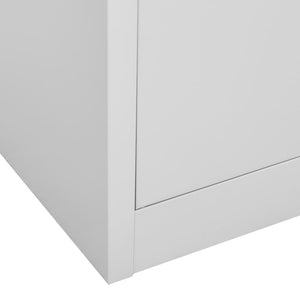 vidaXL Locker Cabinets 2 pcs Light Grey 90x45x92.5 cm Steel