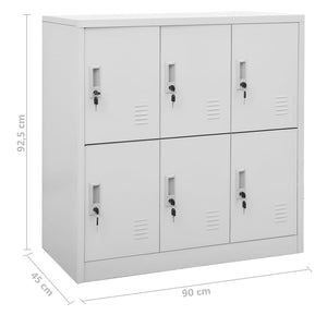 vidaXL Locker Cabinets 2 pcs Light Grey 90x45x92.5 cm Steel