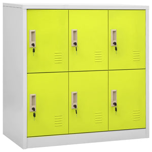 vidaXL Locker Cabinets 2 pcs Light Grey and Green 90x45x92.5 cm Steel