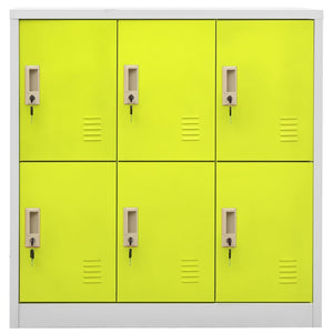 vidaXL Locker Cabinets 2 pcs Light Grey and Green 90x45x92.5 cm Steel