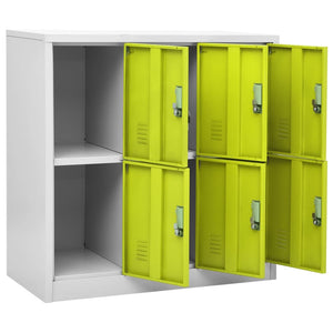 vidaXL Locker Cabinets 2 pcs Light Grey and Green 90x45x92.5 cm Steel