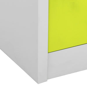 vidaXL Locker Cabinets 2 pcs Light Grey and Green 90x45x92.5 cm Steel