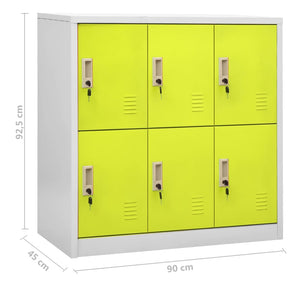 vidaXL Locker Cabinets 2 pcs Light Grey and Green 90x45x92.5 cm Steel