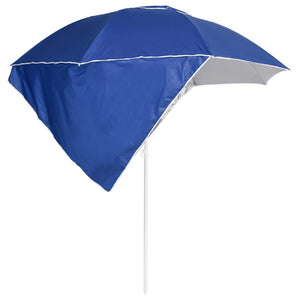 vidaXL Beach Parasol with Side Walls Blue 215 cm